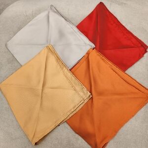 Murano Lot 4 Pocket Squares 100% Silk Twill Pastel Handrolled Scarf New $100